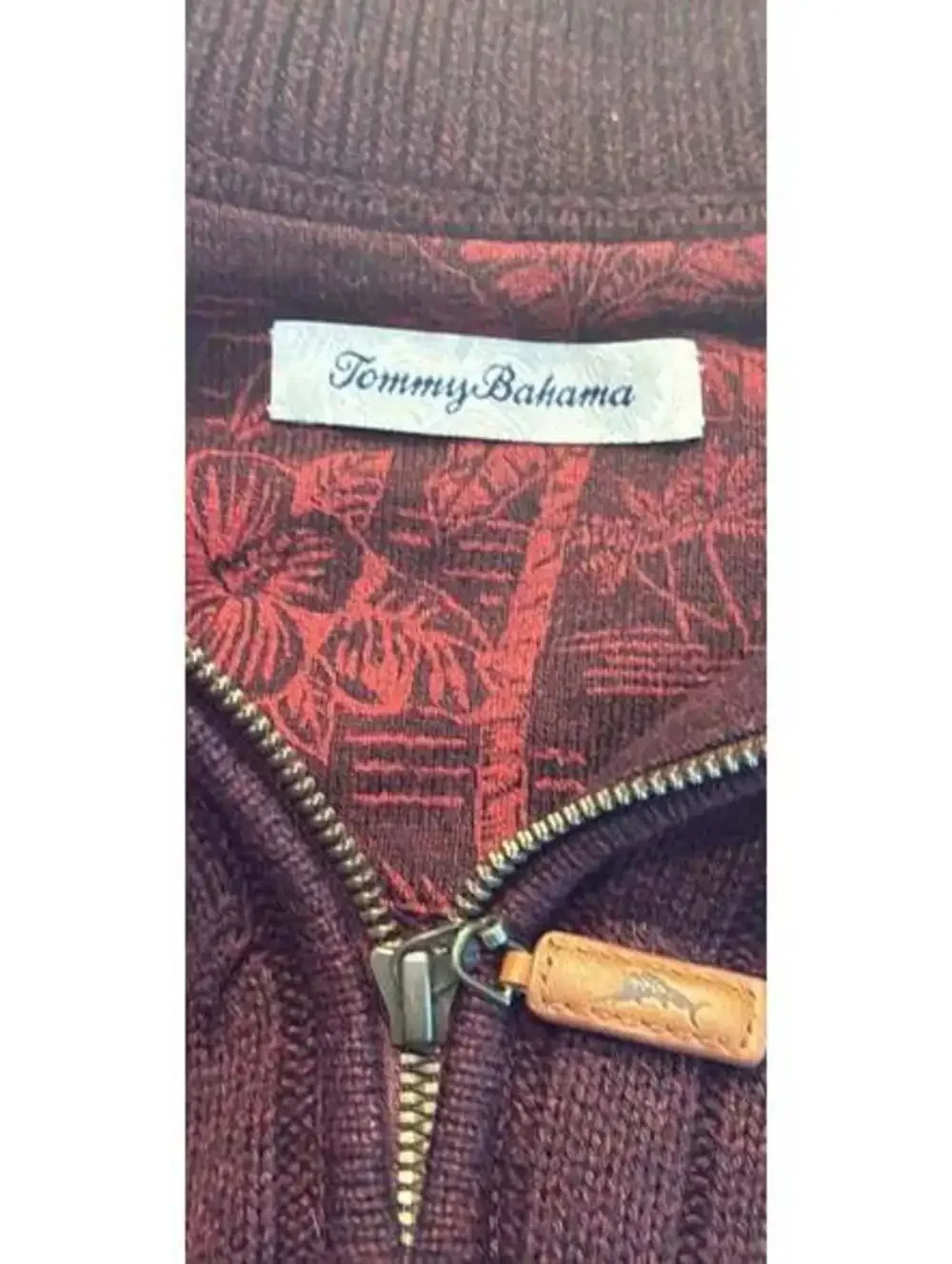 Tommy Bahama Coolside Madeira IslandZone Quarter-Zip Sweater Burgundy Man Medium